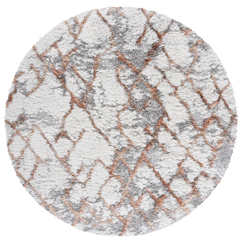 Horizon Shag 800 Performance Abstract Rug, Round 6'7"
