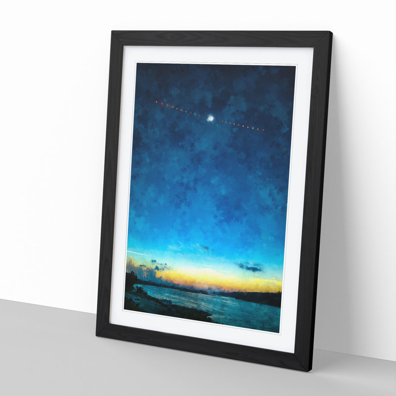 Total Eclipse over the River - Picture Frame Graphic Art, Black, 65cm H x 48cm W x 2cm D