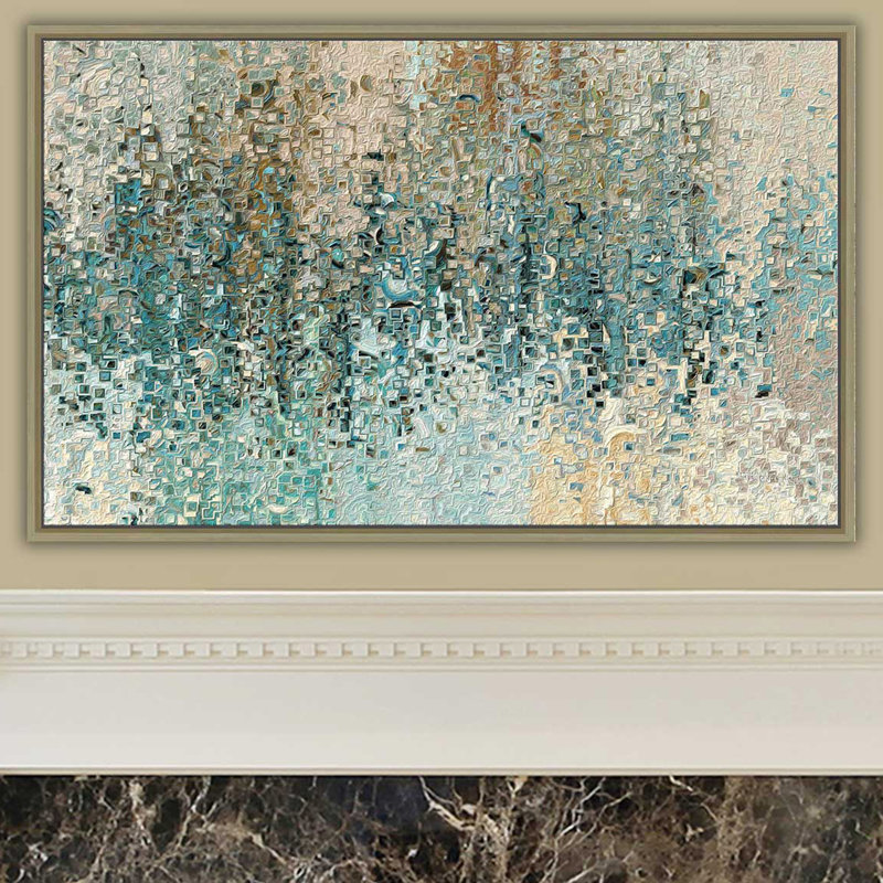 « Revealed » de Mark Lawrence - reproduction sur toile, Reproduction avec cadre flottant, H 31,5 po x l 51,5 po, Champagne