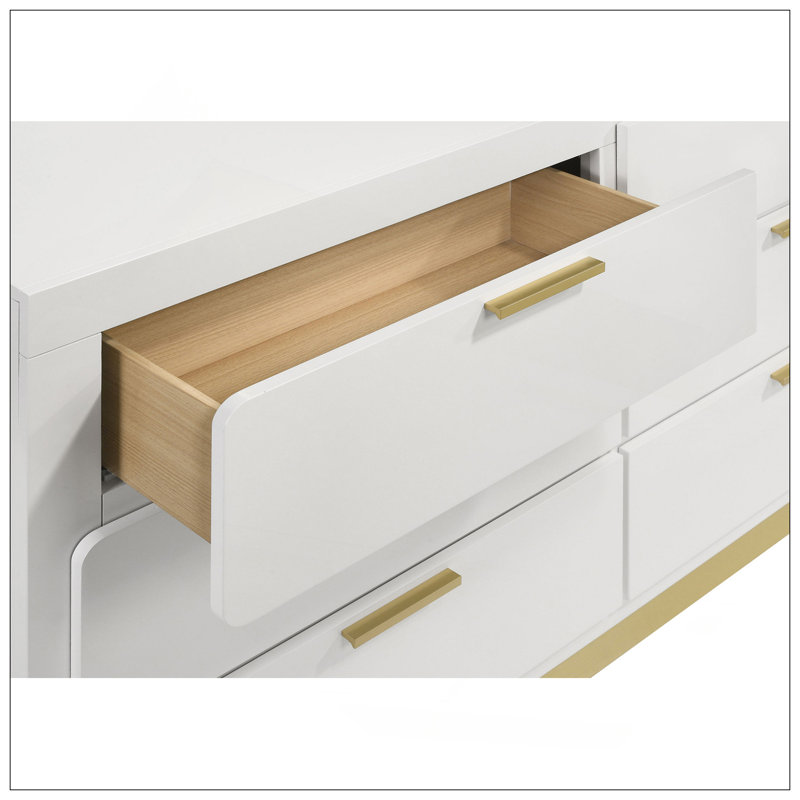 Commode 6 tiroirs Sophia, Blanc