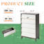 Commode 5 tiroirs Chantice, noyer blanc / noir-1095435759