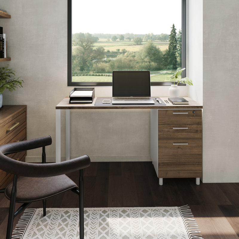 Bureau réversible Faith-Sharona, Blanc et blanc
