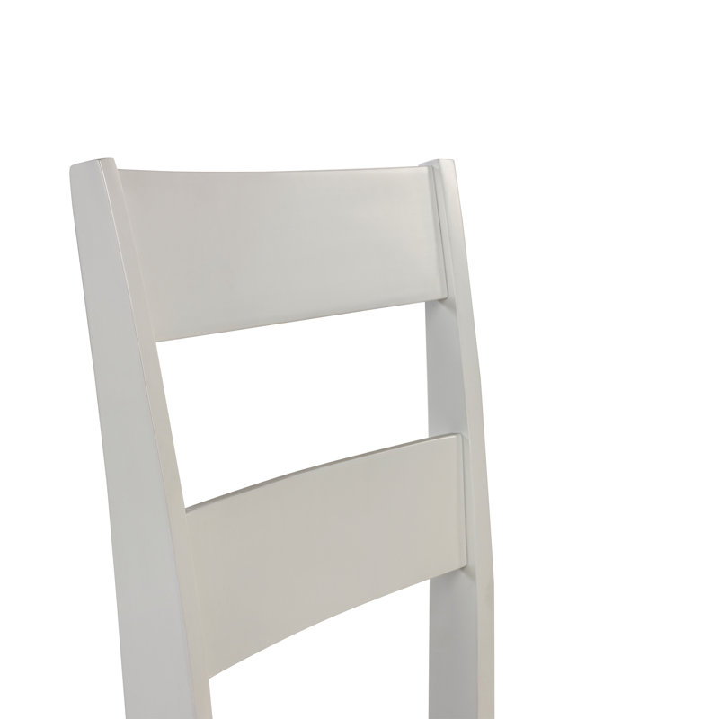 Hayasdan 42cm H Solid Wood Ladder Back Side Chair, Brown/White