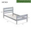 Structure de lit simple en bois d'hévéa avec tête et pied de lit - Lit plateforme en bois massif, conception robuste-1258233049