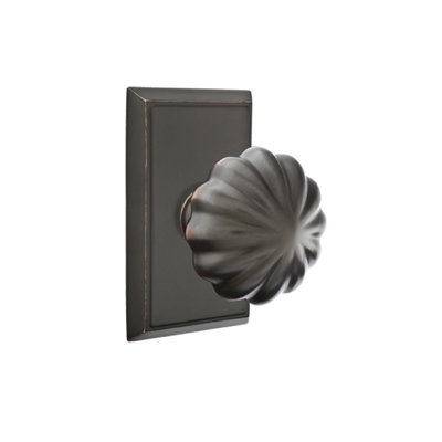 Privacy Melon Knob with Rectangular Rose