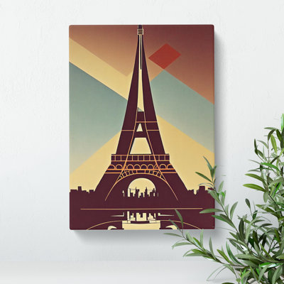 Eiffel Tower Art Deco No.2 - Wrapped Canvas Print