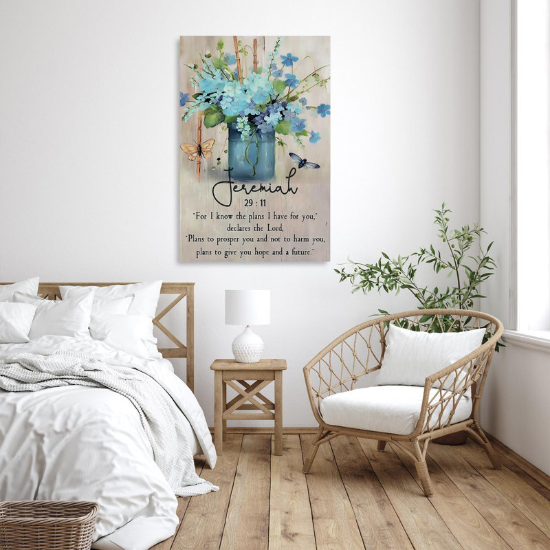 Jeremiah 29 11 - 1 Piece Rectangle Graphic Art Print On Wrapped Canvas, L 16 po x H 20 po