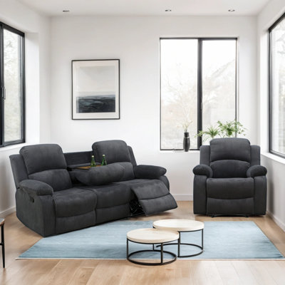 Lockhart 2 - Piece Premium Fabric Manual Reclining Living Room Sofa Set by Latitude Run