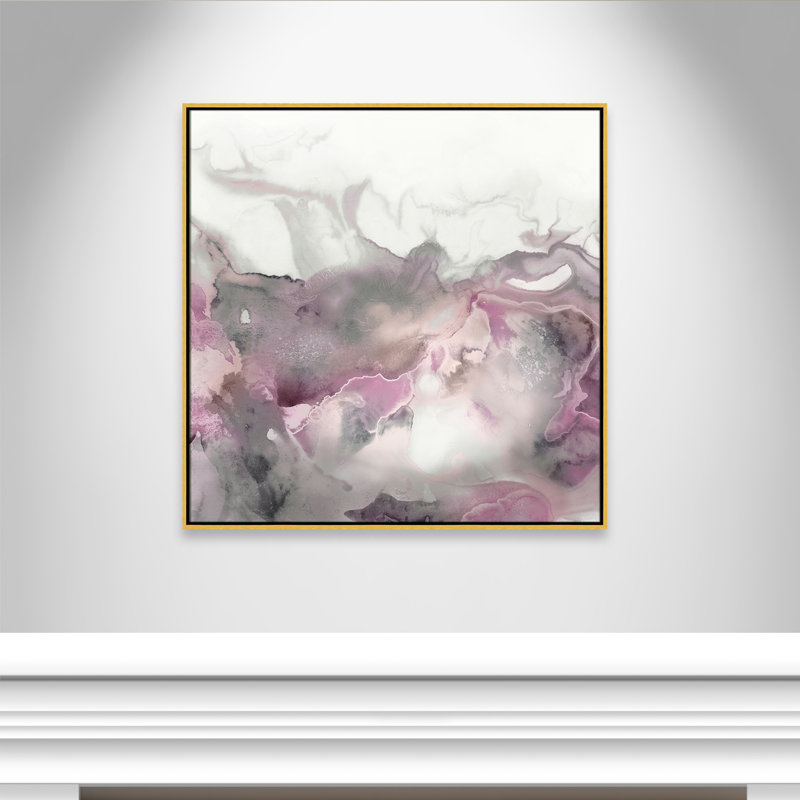 Mint Bubbles I - Blush Version Print by Casa Fine Arts, Gold, 37.5" H x 37.5" W