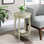 Table ronde Timeless blanc antique avec tablette pour les espaces de vie modernes-811772727