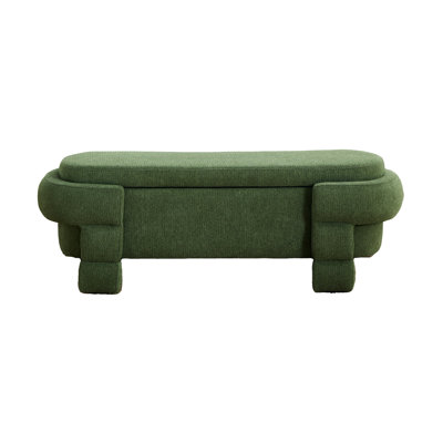 48.8" Ottoman with Storage,Storage Bench,Upholstered Entryway Bench with Seating, End of Bed Ottomans for Living Room, Bedroom, Modern Entryway Benchs,Green