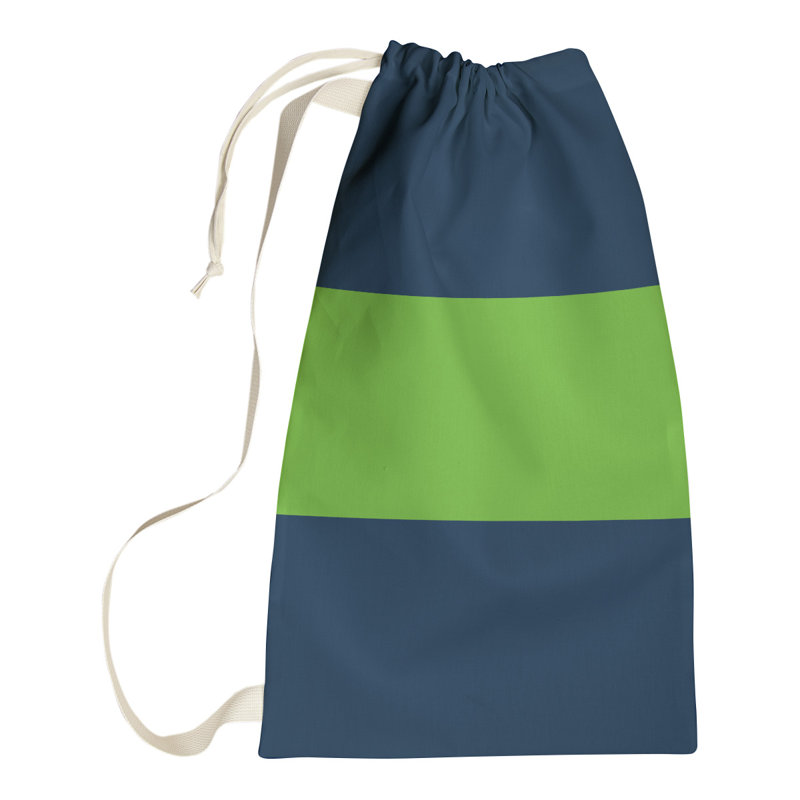 Fabric Laundry Bag with Handles, Small (29" H x 18" W x 1.5" D), Pittsburgh Blue/Green