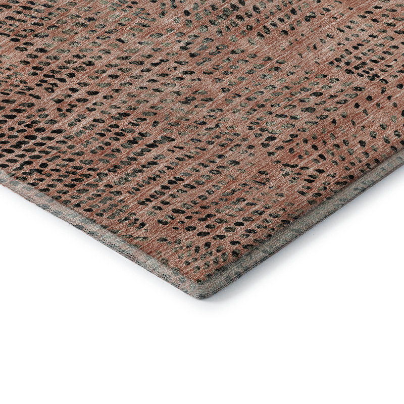 Premium Machine Washable Cerrito AMF591 Salmon Rug, Rectangle 10' x 14'