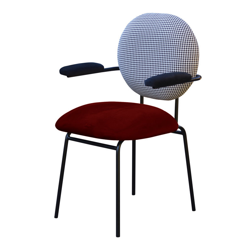 Plum Upholstered Armchair, Burgundy