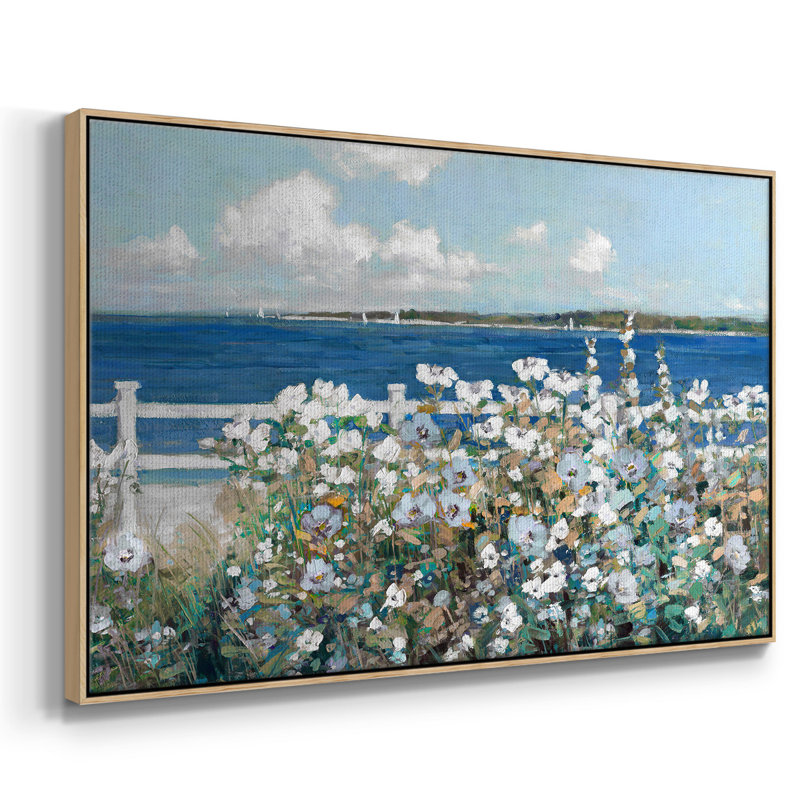 Jardin Bayside, 27" H x 41" W x 2" D, Toile avec cadre en bois naturel