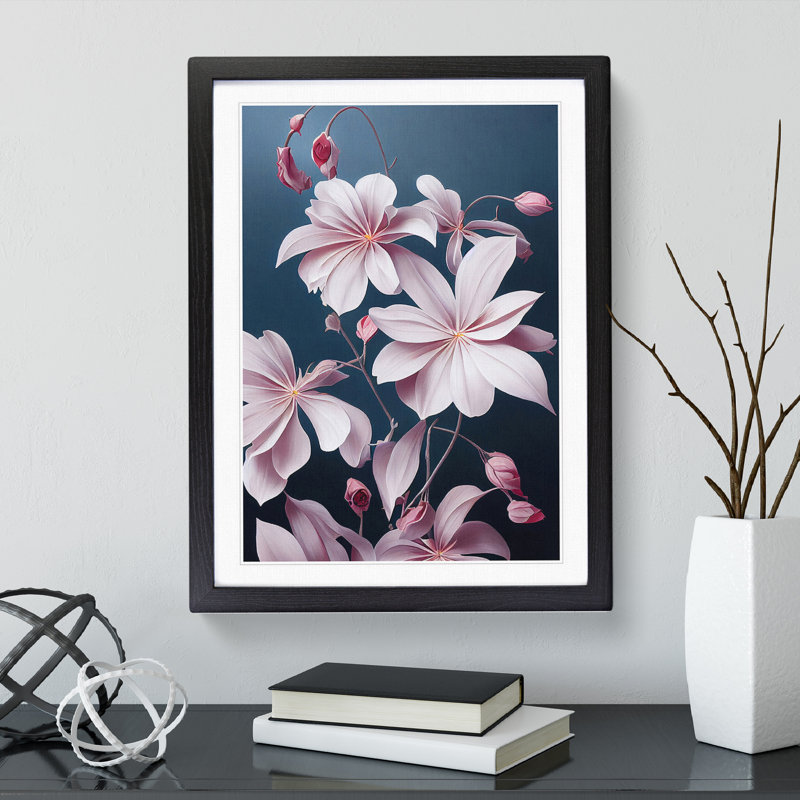 The Flowers - Framed Print, 64cm H x 46cm W x 2cm D, Black