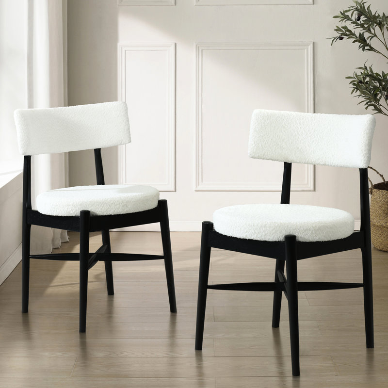 Chaise rembourrée Boucle, Noir