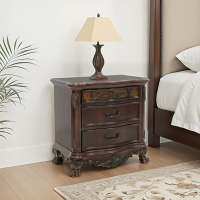 Ceja 3 - Drawer Nightstand in Cherry/Gold