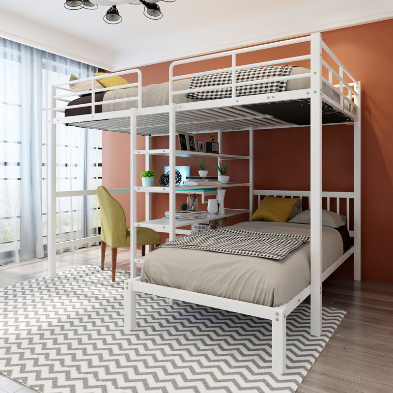 Ahamed Kids Full Over Twin Bunk Bed, White