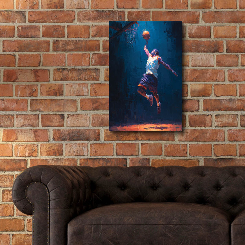 Art mural en verre épique «Basketball Legend 3» par Ann Klee, 16 po x 24 po, H 24 po x l 16 po