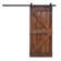 Paneled Wood and Metal K Series DIY Knotty Barn Door with Installation Hardware Kit