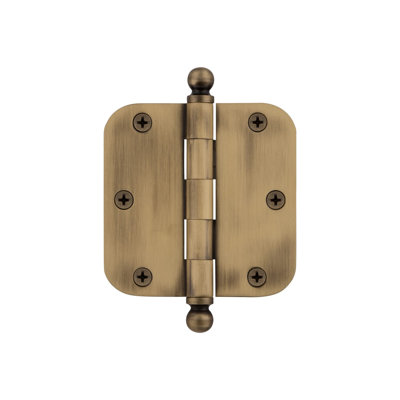 Nostalgic Warehouse 3.5" x 3.5" Ball Tip Residential Hinge with 5/8" Radius Corners