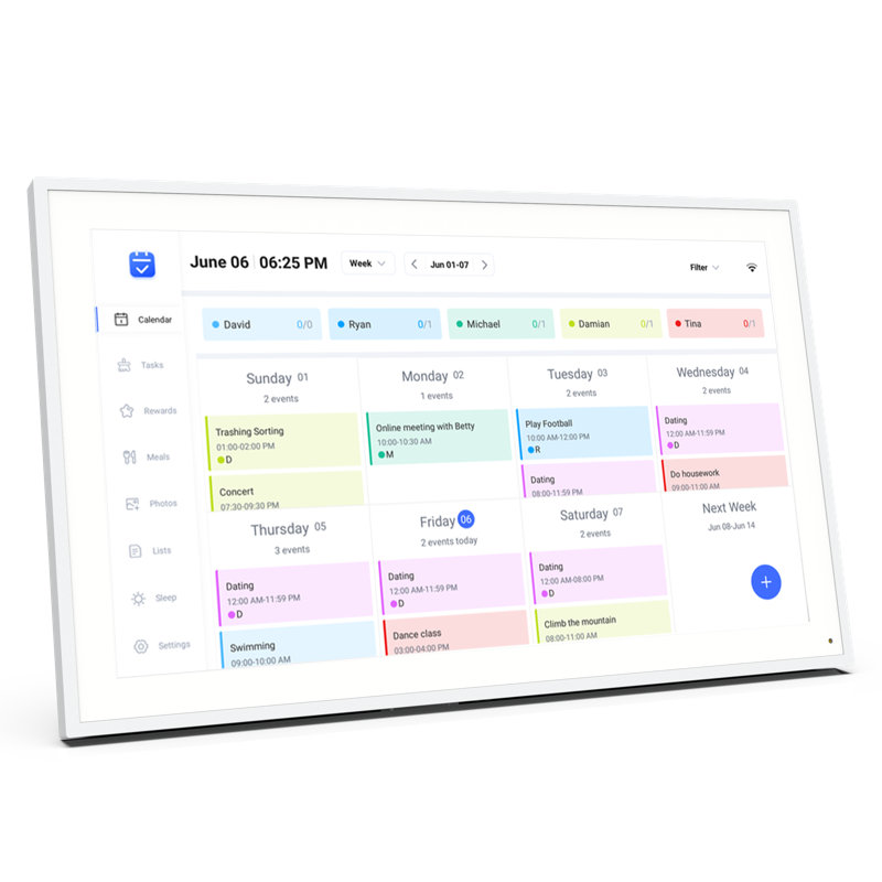  15.6" All-in-one Smart Family Calendar Frame, Digital Chore Chart, To-do List Organizer, Meal Planner, Cloud Photo Storage, Full Hd Touchscreen