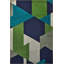 Green-Blue Themed Geometric Patterned Creative Modern Decorative Rug-1190520110