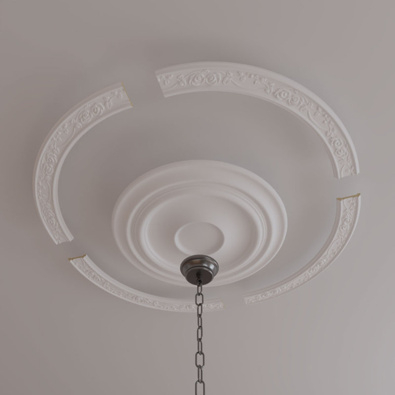 Ensemble d'anneaux de plafond à fleur 41 po x P 34 1/4 po x P 3 3/8 po x P 3/4 po, Paquet de 4 (forme un cercle complet)