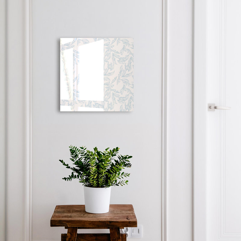 Key storage box, Opens to the left, 30x30x5, White, Floral pattern in delicate, light colors, 