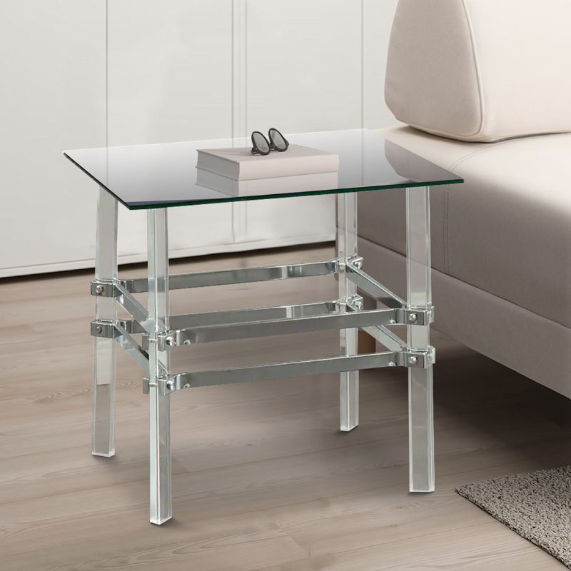 Breide Glass Top End Table