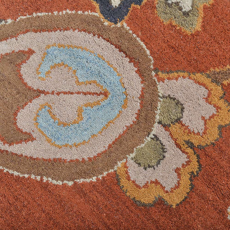 Tapis ronds touffetés à la main Bice, Orange, Rond 8 pi