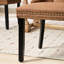 Ensemble de 2 chaises de salle à manger en bois massif capitonné haut de gamme, lin café rembourré avec garniture cloutée, pieds en bois à haut dossier, chaises de salle à manger de style Mid-Century contemporain (capacité de 280 lb)