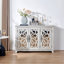 Armoire de rangement autoportante autoportante, buffet en MDF, portes sculptées en miroir en acrylique, tablette réglable, comptoir spacieux, sangles anti-basculement, assemblage facile dans la cuisine du couloir du salon