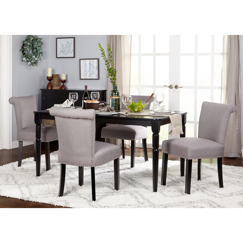 Ozias 6 - Person Four Leg Dining Set, 5 Pieces: 1 Table, 4 Chairs