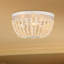 Wallick 3 - Light 32Cm Caged Solid Wood Bead Flush Mount Light-1820305323