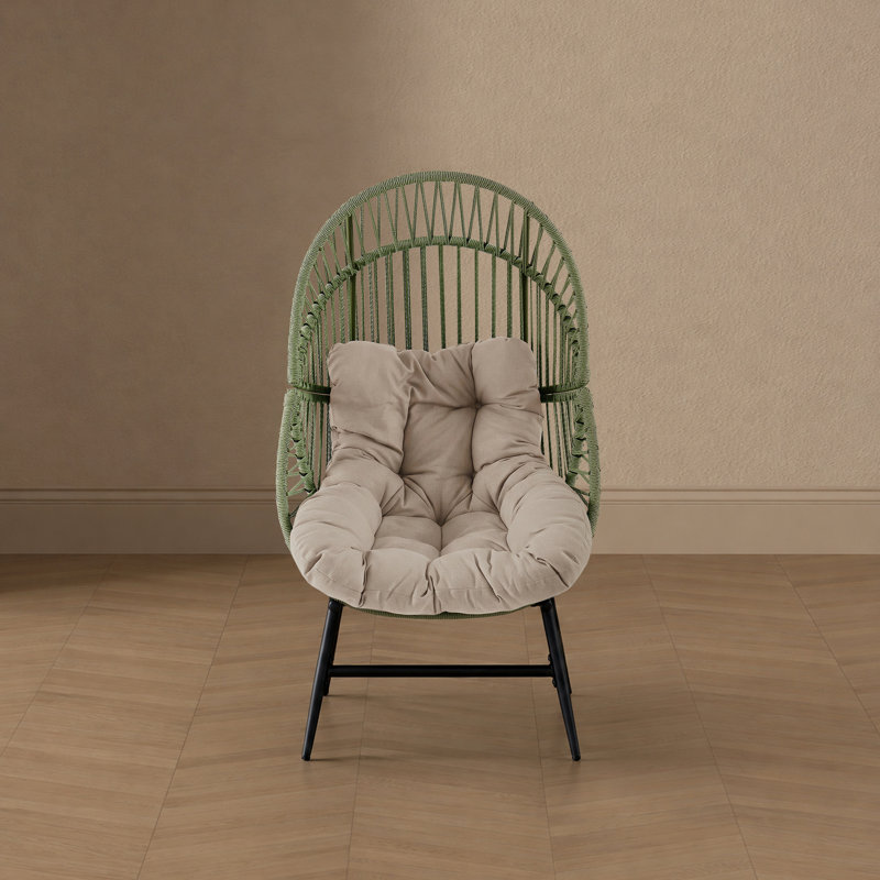 Cocoon Outdoor Lounge Chair, Green and Cream