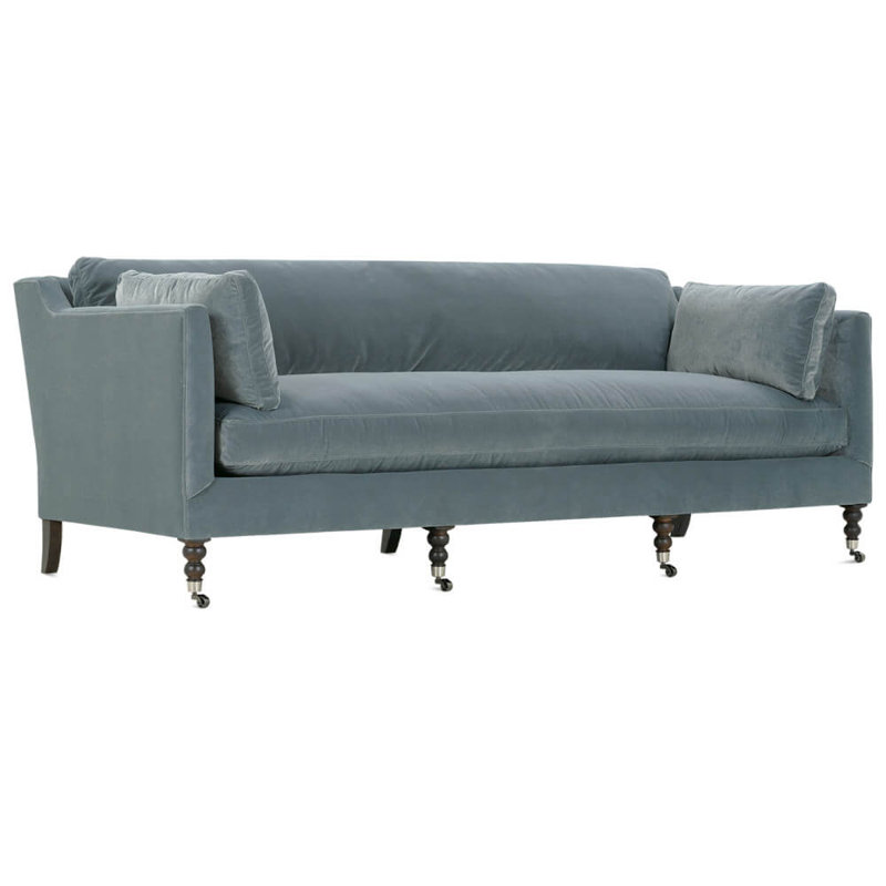 Madeline Sofa, Slate, Chocolate, 34"H x 90"W x 40"D