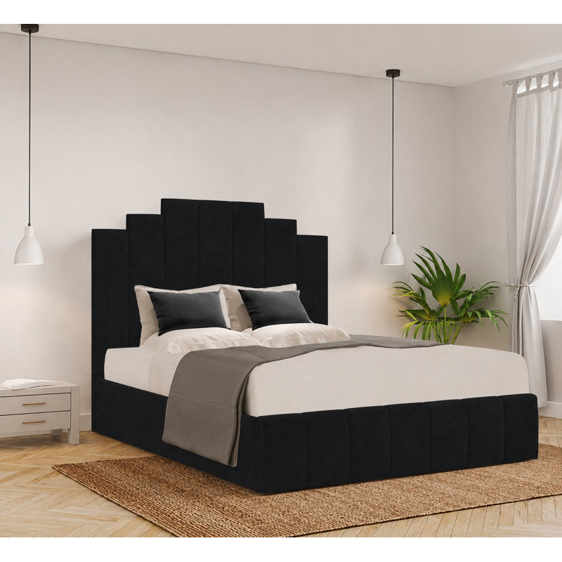 Balzhan Upholstered Ottoman Storage Bed, Black, Single (3')