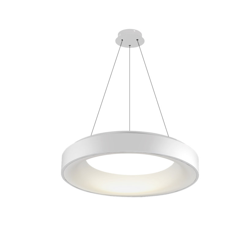 Sovana 1 - Light LED Drum Pendant, White, 10cm H x 55cm W x 55cm D