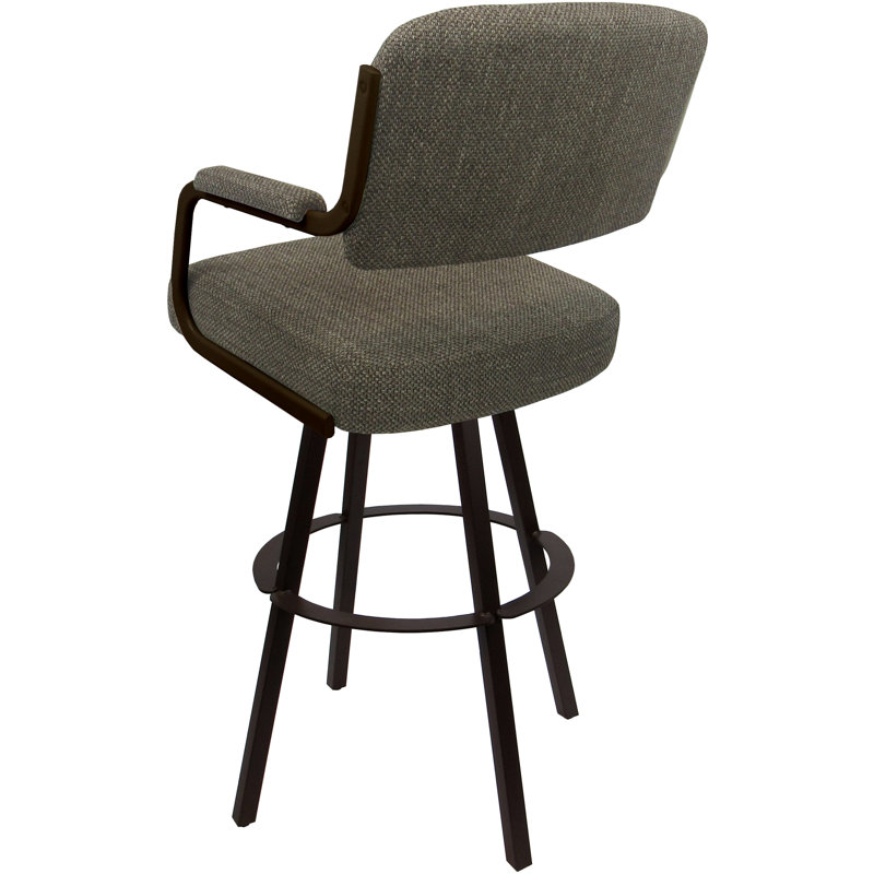 Tabouret pivotant rembourré Cessna, Brun, Cacao, Counter Stool (26" Seat Height)