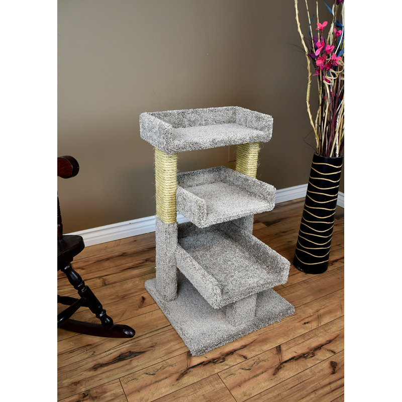 New Cat Condos Multi-Level Cat Perch with Scratching Posts for Large & Multi-Cat Homes, Gray