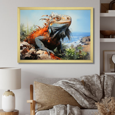Lézard sur un rocher I sur toile