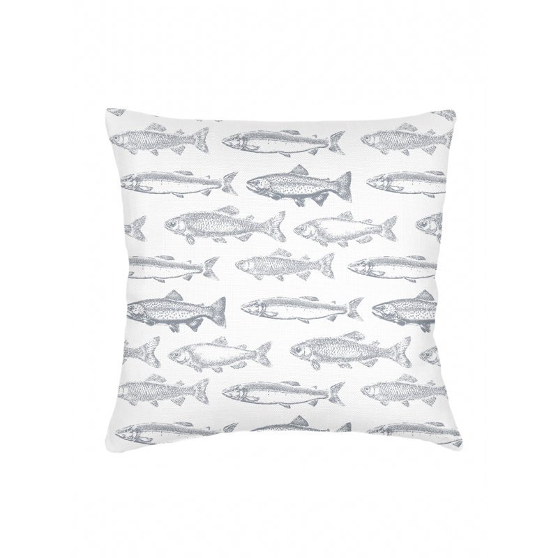 Printed Pillows Linen Animal Print Accent Pillow, Gray, Square 26", Down Blend