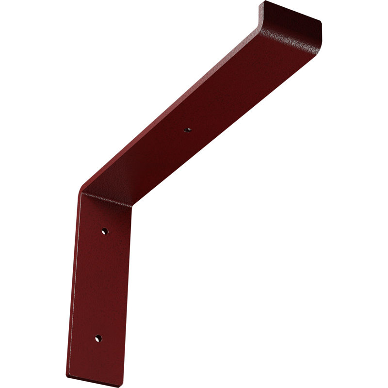 Support de tablette en acier, Rouge vif martelé, H 7 po x l 2 po x P 12 po