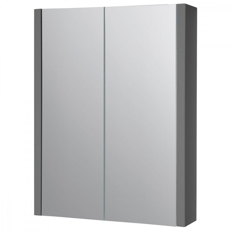 Clifton Wall Bathroom Cabinet, 65cm H x 50cm W x 12cm D, Grey