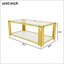 Table basse moderne à miroir noir avec structure asymétrique en métal et tablette inférieure pour rangement élégant, 47,5 po-1858669616