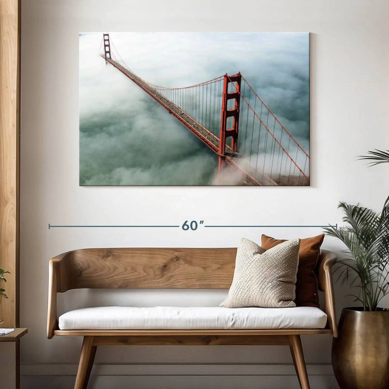 Lilie brouillard au Golden Gate Bridge, H 32 po x l 48 po