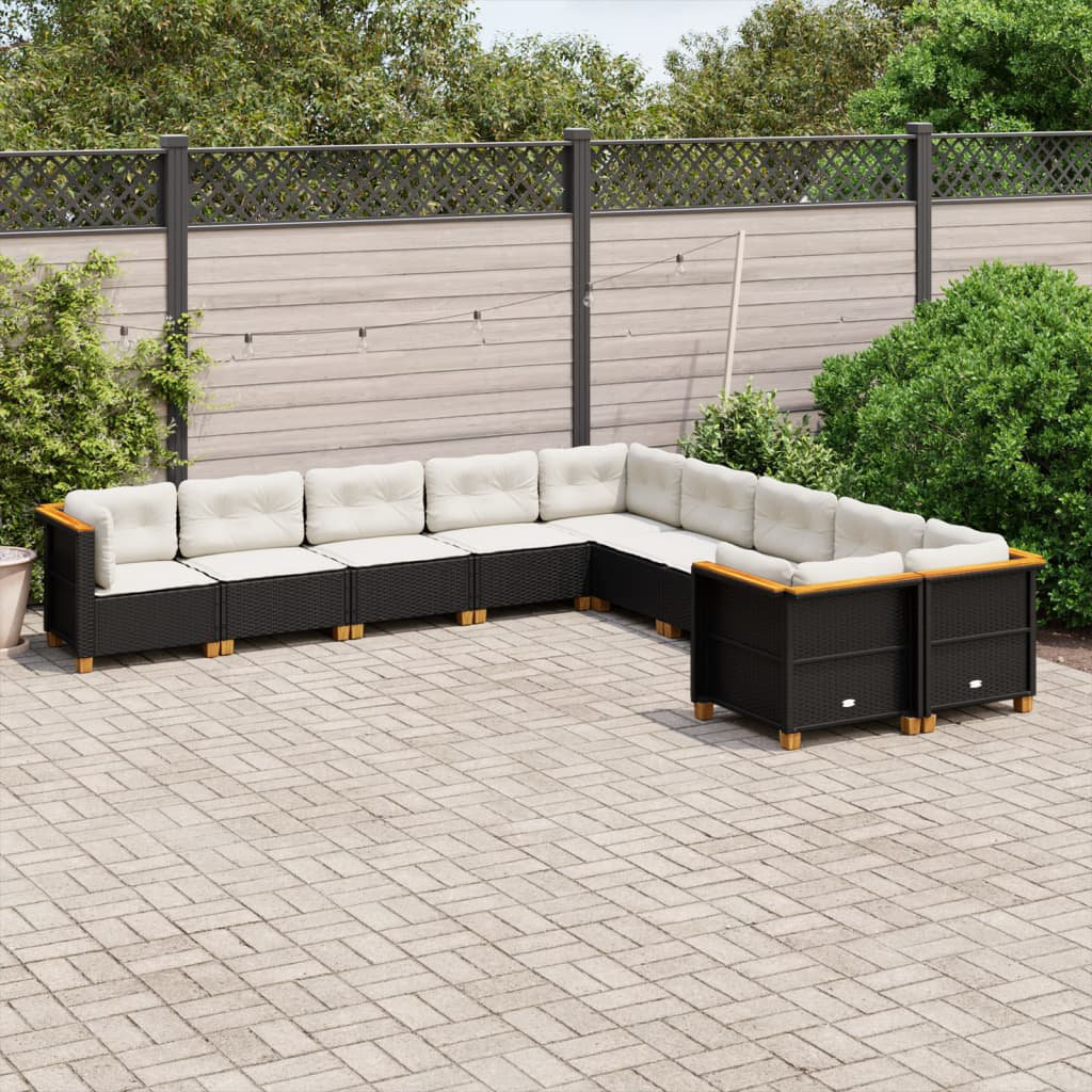 9-Sitzer Lounge-Set aus Polyrattan mit Polster