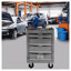 Armoire à outils en métal à 4 tiroirs avec glissières à roulement à billes et roues verrouillables pour garage, atelier et réparation automobile